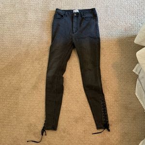 by the way. Gray Stone Wash Lace Up Jeans